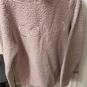 Calvin Klein Dusty Pink Sherpa Pullover Sweatshirt